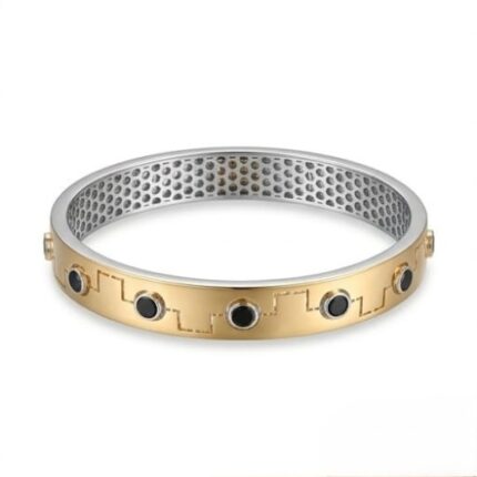 Black Stone Dual Tone Ladies Kada