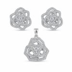 Elegant Floral CZ Necklace Set