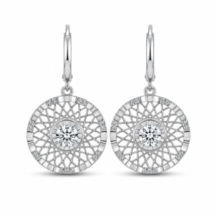 Luxury Circular Web Drop Earrings