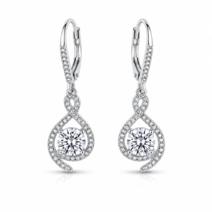 Elegant Twisted Halo Drop Earrings