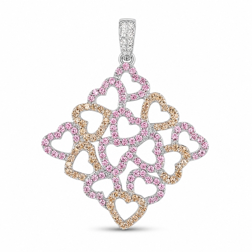 Heart Design Multicolor Ladies Pandal Pendant