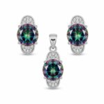 Mystic Rainbow Stone Necklace Set