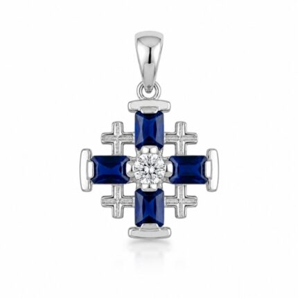 Royal Blue Cross Design Ladies Pandal Pendant