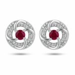 Ruby Swirl Designer Stud Earrings
