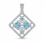 Sky Blue Diamond Shape Ladies Pandal Pendant