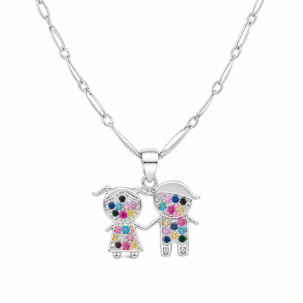 925 Silver Couple Pendant with Chain 4/450 Gram