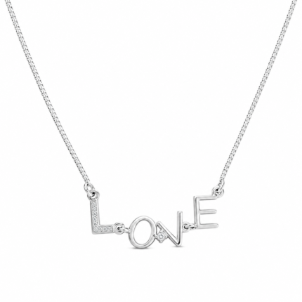 925 Silver Love Pendant with Chain 4/410 Gram