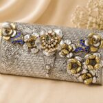 Luxury Handcrafted Floral Silver Clutch Purse | Premium Designer Ethnic Handbag