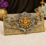 Designer Lakshmi Peacock Silver Clutch Purse for Women | Premium Bridal Wedding Handbag - Image 2