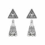 Silver Triangle Jhumki Earrings