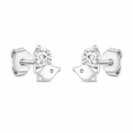 Silver Bird CZ Stud Earrings