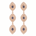 Silver Blue Stone Dangle Earrings