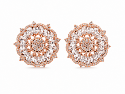 Silver Floral Stud Earrings