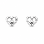 Silver Heart Stud Earrings