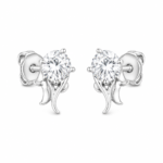 Silver Floral CZ Stud Earrings