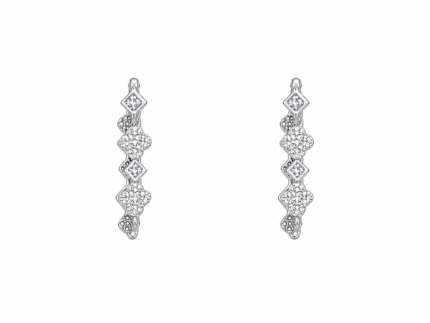 Silver Floral Drop Earrings