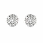Silver Cluster CZ Stud Earrings