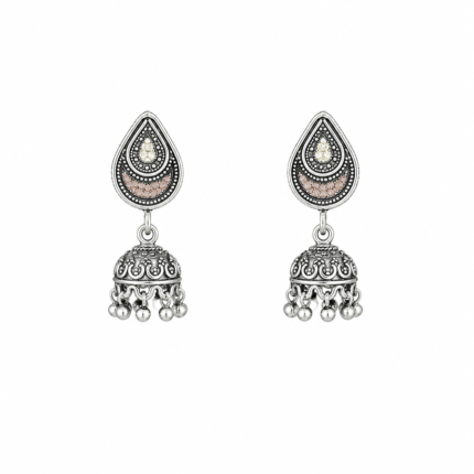 Silver Square CZ Stud Earrings